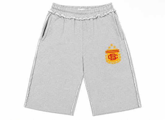 HEATHER GREY FÚTBOL EXTENDED SWEAT SHORTS